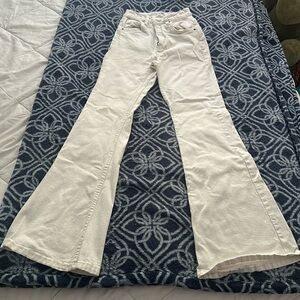 white cotton on flared jeans.